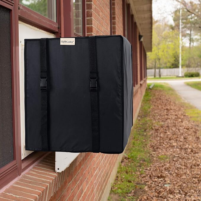 KylinLucky Window Air Conditioner Cover for Outside 27.5 x 25 x 19 inches | AC Cover with Water-Resistant Oxford Top, UV Resistant, Dust Protection, Black
