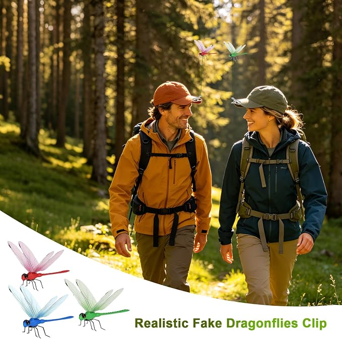 9 Pcs Dragonfly Clips, Colorful Dragonfly Clip,Realistic Fake Dragonflies Clip-On Waterproof PVC Garden Outdoor Decor Stakes Plastic Dragon Fly Clips Plant Decorations for Garden