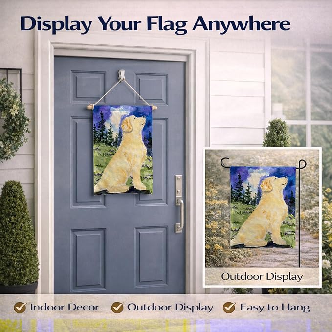 Caroline's Treasures SS8977GF Golden Retriever Garden Flag Mailbox Flag Decorative Yard Flag Banner Outside Patio Artwork Yard Flower Beds, Garden Size, Multicolor