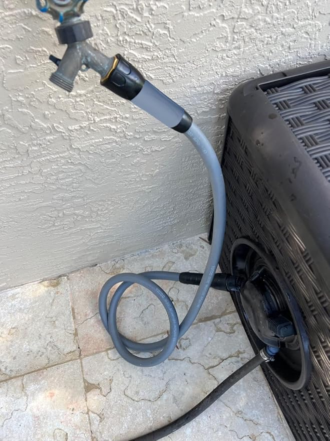 YOTOO Heavy Duty Hybrid Garden Lead in Water Hose 5/8-Inch by 3-Feet 150 PSI, Kink Resistant, All-Weather Flexible with Swivel Grip Handle and 3/4" GHT Solid Brass Fittings, Gray