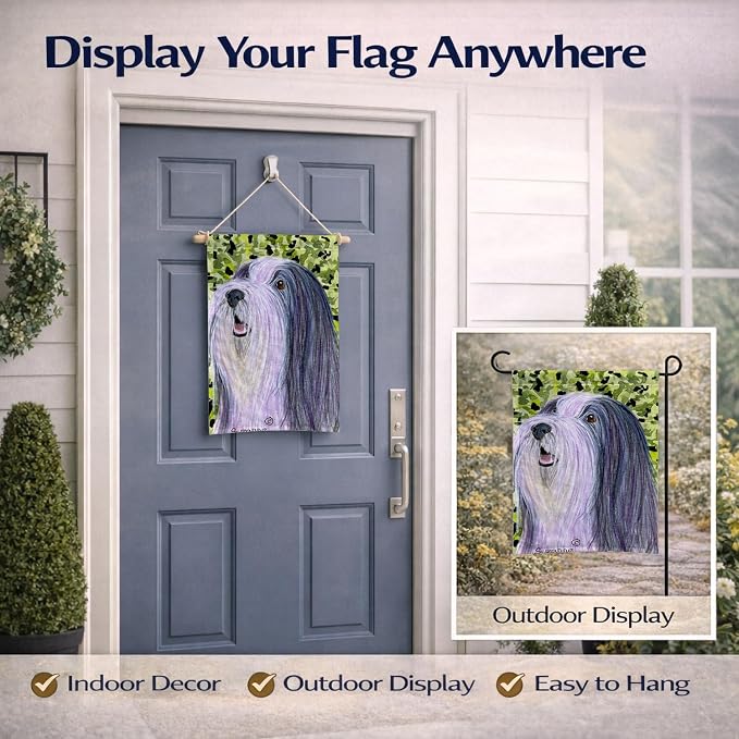 Caroline's Treasures SS8808GF Bearded Collie Garden Flag Mailbox Flag Decorative Yard Flag Banner Outside Patio Artwork Yard Flower Beds, Garden Size, Multicolor