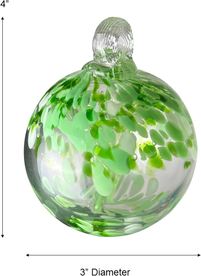 Dale Tiffany Hand Blown Glass, 3" Diameter Celtic, Tree of Life Collection, Witch Globe Hanging Garden Indoor/Outdoor Decorative Ornament Gazing Ball