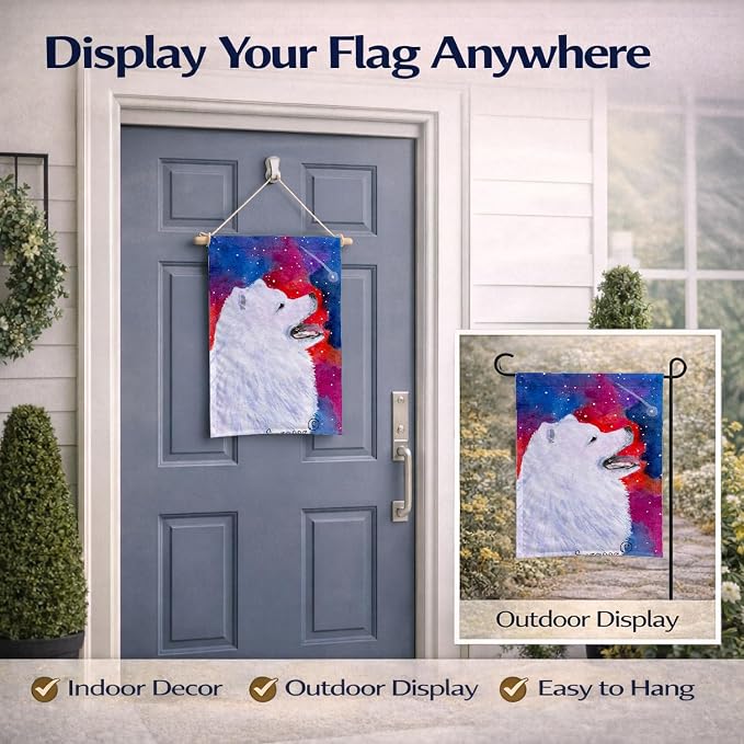 Caroline's Treasures SS8752GF Samoyed Garden Flag Mailbox Flag Decorative Yard Flag Banner Outside Patio Artwork Yard Flower Beds, Garden Size, Multicolor