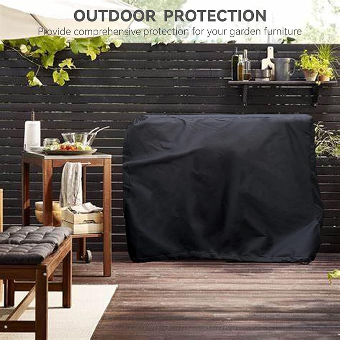 Outdoor Prep Table Cover Compatible with 60" Outdoor Utility Cart | Heavy Duty Waterproof Cover for Outdoor Stainless Steel Table and Storage Cabinet,Black