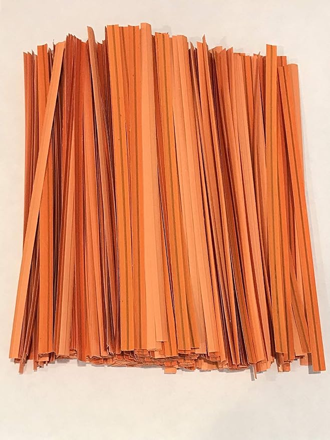 2000 11" Twist Ties Plastic Coated No Rip Paper Ties Cello General Use (Orange)