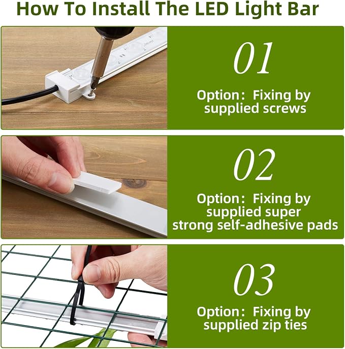 Litever Grow LED Light Strip Kits for Plants, 36W with Timer, Full Spectrum White Grow Lights, Easy Installation. Good for Indoor Plants Grow Shelf, Greenhouse, Grow Cabinets