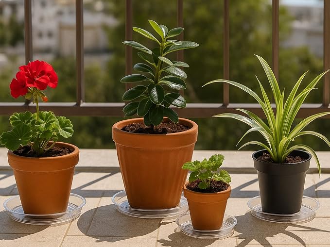 30 Packs 10 Inches Large Clear Plant Saucers for Indoor Outdoor Use Heavy Duty Plastic Plant Trays for Planter Bulk Flower Pot Drip Trays to Catch Water, 4 to 20 Inch