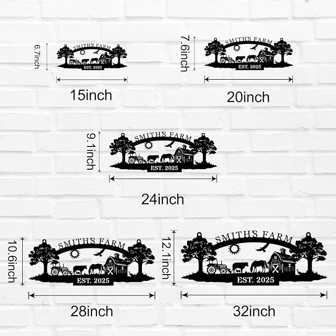 Personalized Metal Farm Hanging Sign, Farm Gate Sign,Custom Your Large Farm Sign, Outdoor Farmhouse Decor, Barn Sign, Farm Sign with all farm Pets