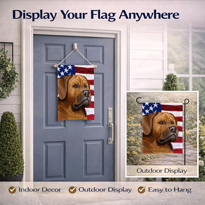 Caroline's Treasures CK6741GF Tosa American Flag Garden Flag Mailbox Flag Decorative Yard Flag Banner Outside Patio Artwork Yard Flower Beds, Garden Size, Multicolor