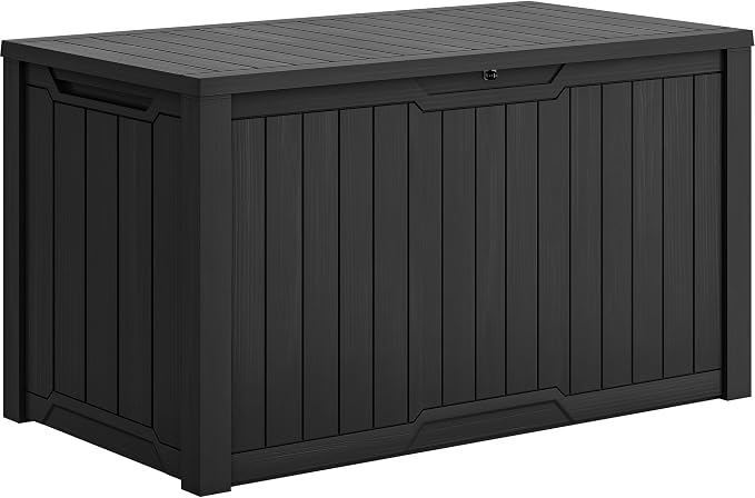 YITAHOME XXL 230 Gallon Large Outdoor Storage Deck Box for Patio Furniture | Outdoor Cushions, Garden Tools and Sports/ Pools Equipment, Weather Resistant Resin, Lockable (Black)