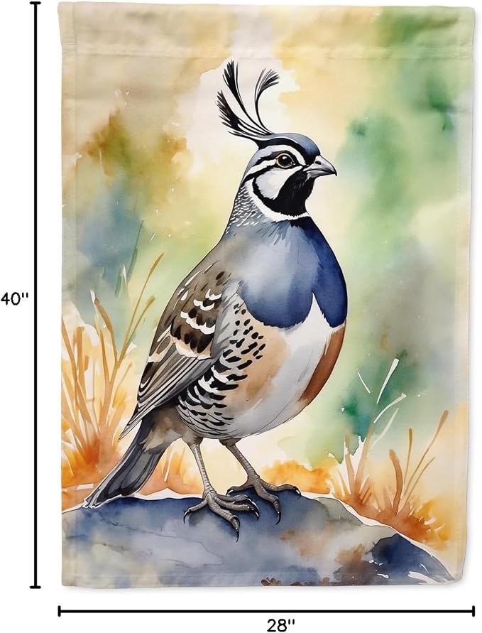Caroline's Treasures California Quail House Flag Large Porch Sleeve Pole Decorative Outside Yard Banner Artwork Wall Hanging, Polyester, House Size, Multicolor