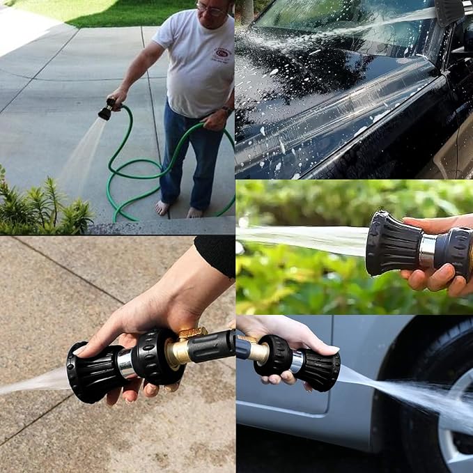Cyprium Water Hose Nozzle Spray Water Nozzles 2 Pcs For Garden Fireman Style Hose Nozzle Outdoor Hose Nozzle Sprayer High Pressure Watertight Connections For Reliable Use In Gardening, Cleaning