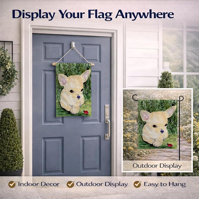 Caroline's Treasures SS1010GF Chihuahua Garden Flag Mailbox Flag Decorative Yard Flag Banner Outside Patio Artwork Yard Flower Beds, Garden Size, Multicolor