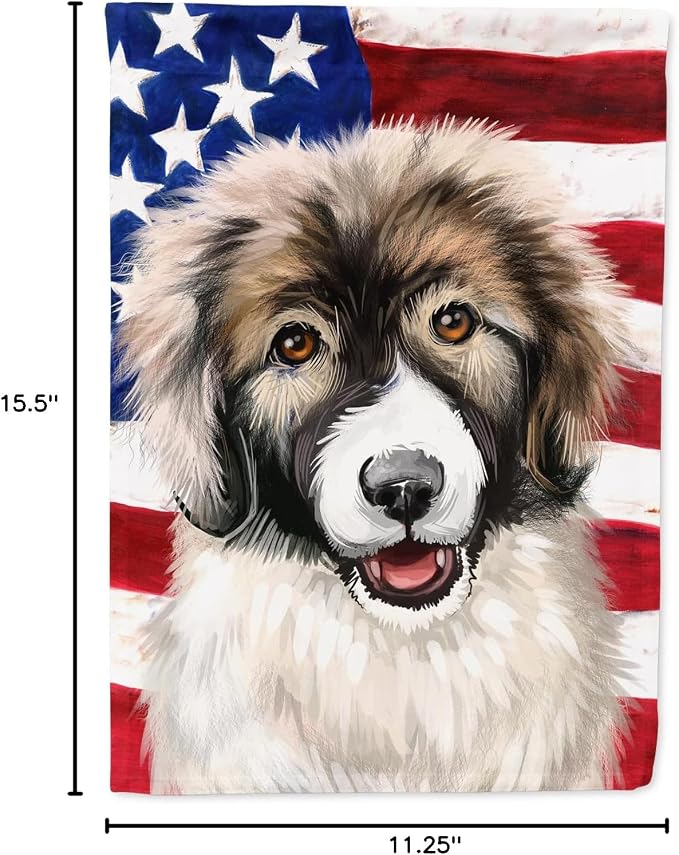 Caroline's Treasures CK6478GF Carpathian Shepherd Dog American Flag Garden Flag Mailbox Flag Decorative Yard Flag Banner Outside Patio Artwork Yard Flower Beds, Garden Size, Multicolor