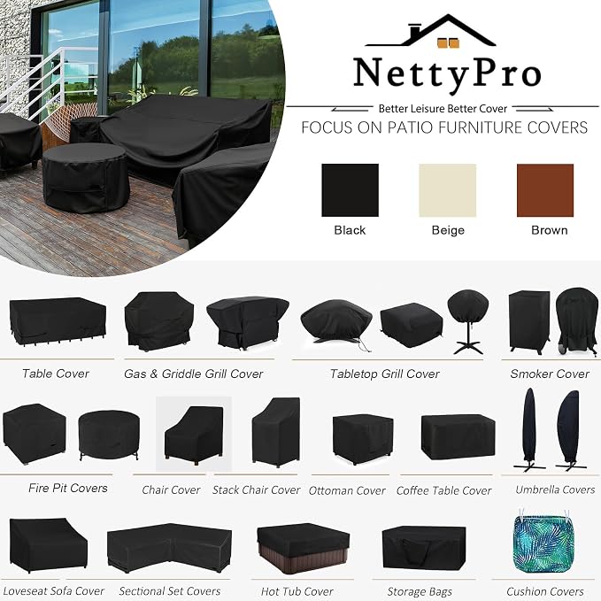 NettyPro Patio Cushion Storage Bags Water-Resistant Extra Large Bag for Outdoor Furniture Christmas Tree Storage Bag 9 Ft, 65 x 20 x 28 Inch, Black