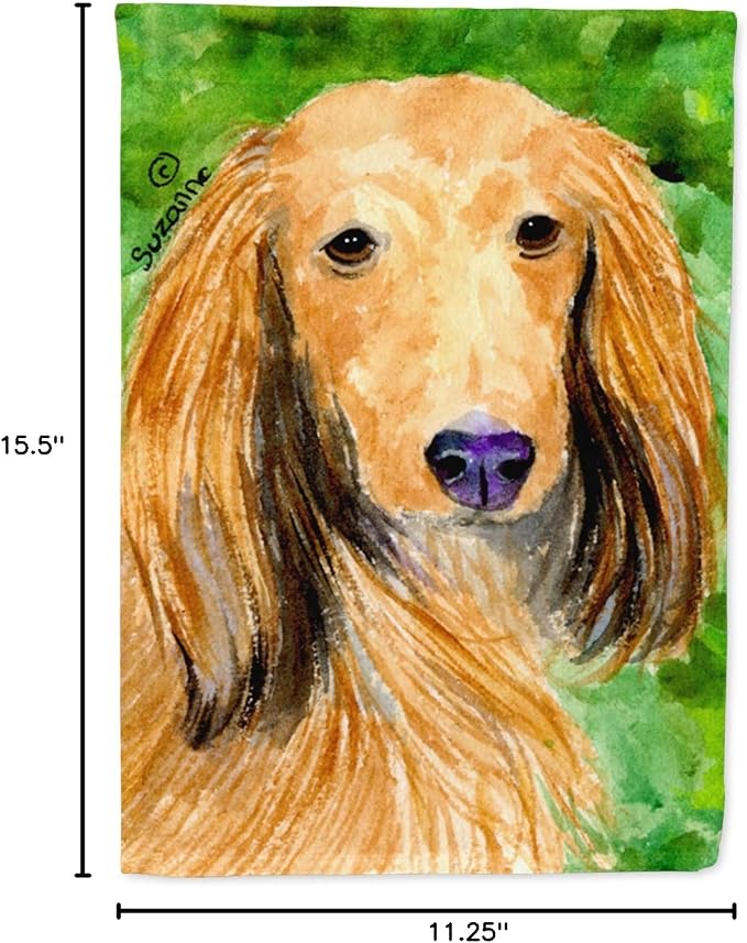 Caroline's Treasures SS8790GF Dachshund Garden Flag Mailbox Flag Decorative Yard Flag Banner Outside Patio Artwork Yard Flower Beds, Garden Size, Multicolor