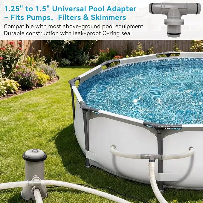 Pool Hose Connector, 1.25 to 1.5 Pool Hose Adapter,for Filter Pumps and Above Ground Pool Drain Adapter