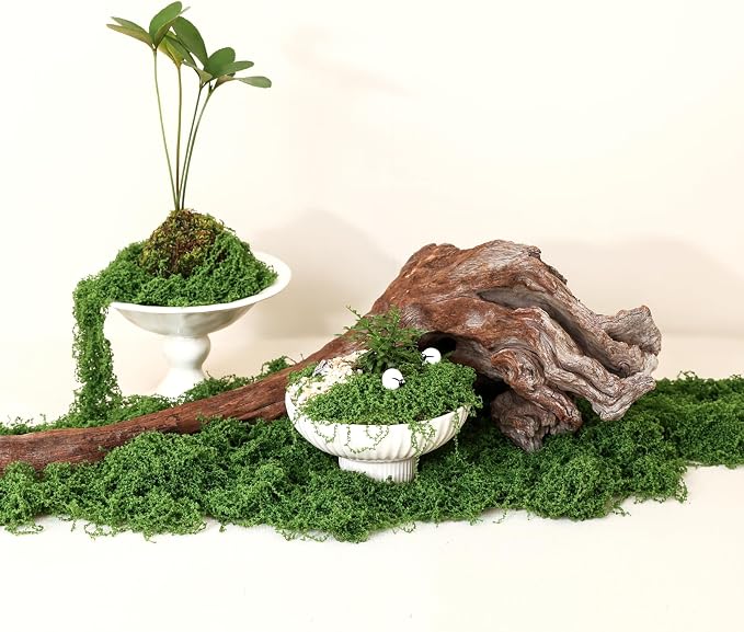 Fake Green Moss for Potted Plants Indoor,28.2oz Artificial Moss for DIY Crafts, Decorative Faux Grass for Planters, Model Making,Table Centerpieces,Walls, Wedding, Terrariums, Fairy Garden Accessories