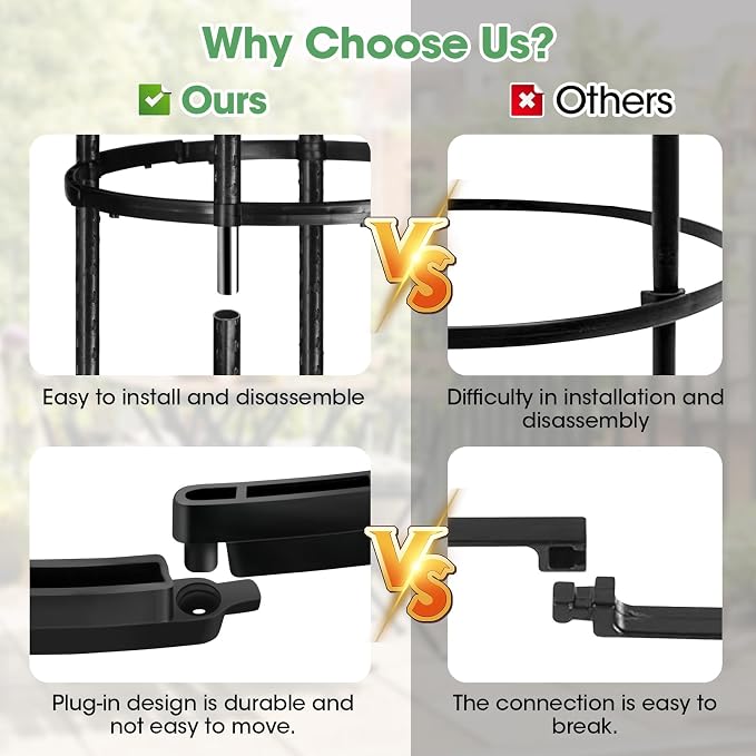 Tower Obelisk Garden Trellis for Climbing Plant,6.2FT/74.4" Rustproof Metal Potted Plant Climbing Support for Indoor Outdoor Flowers Vegetable Fruits Vines Support (1pcs)