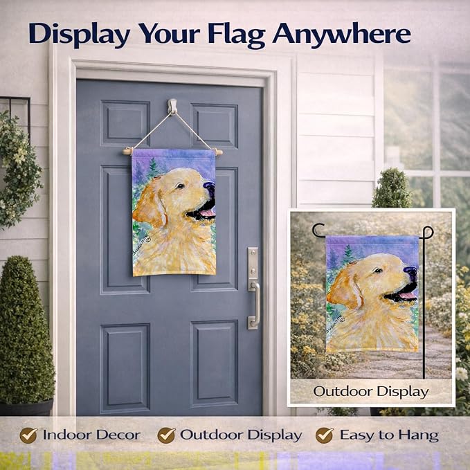 Caroline's Treasures SS8904GF Golden Retriever Garden Flag Mailbox Flag Decorative Yard Flag Banner Outside Patio Artwork Yard Flower Beds, Garden Size, Multicolor