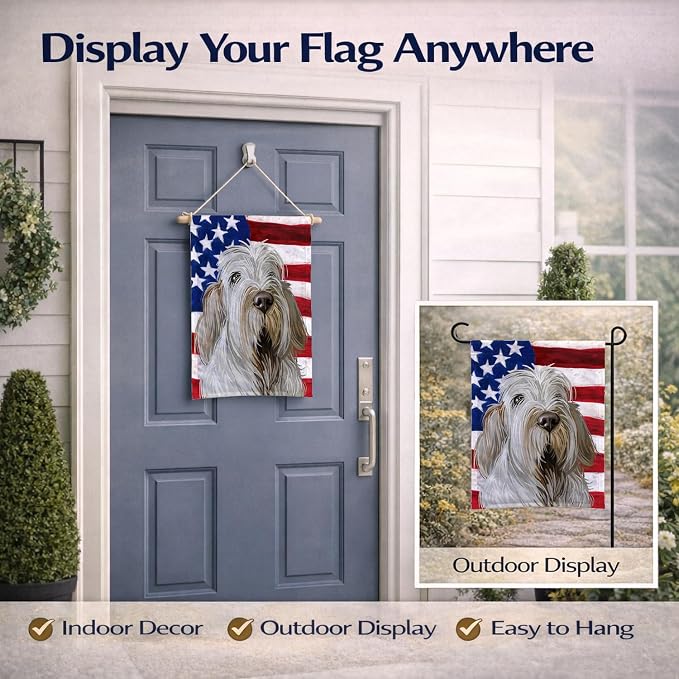 Caroline's Treasures CK6720GF Spinone Italiano Dog American Flag Garden Flag Mailbox Flag Decorative Yard Flag Banner Outside Patio Artwork Yard Flower Beds, Garden Size, Multicolor