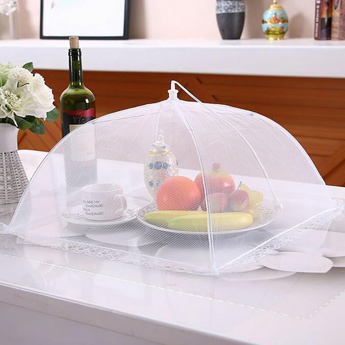 6 Pack Food Tents/Food Covers for Outdoor Mesh Screen Include 6 Standard (17"X 17") Collapsible and Reusable Mesh Food Covers for Outside, Picnic Accessories, BBQ