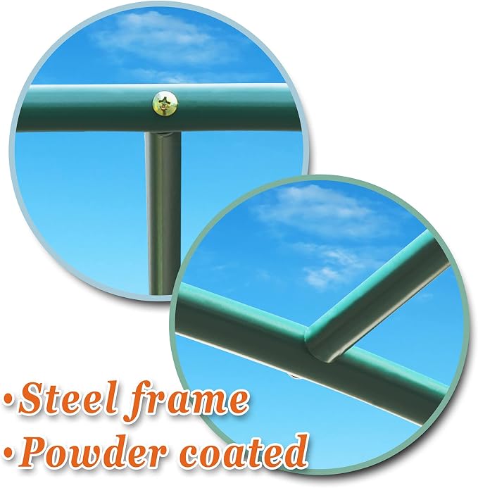 Greenhouse Replacement Frame for Larger Hot Garden House, Support Arch Frame Climbing Plants/Flowers/Vegetables (19.6'x 7'x 7.2')