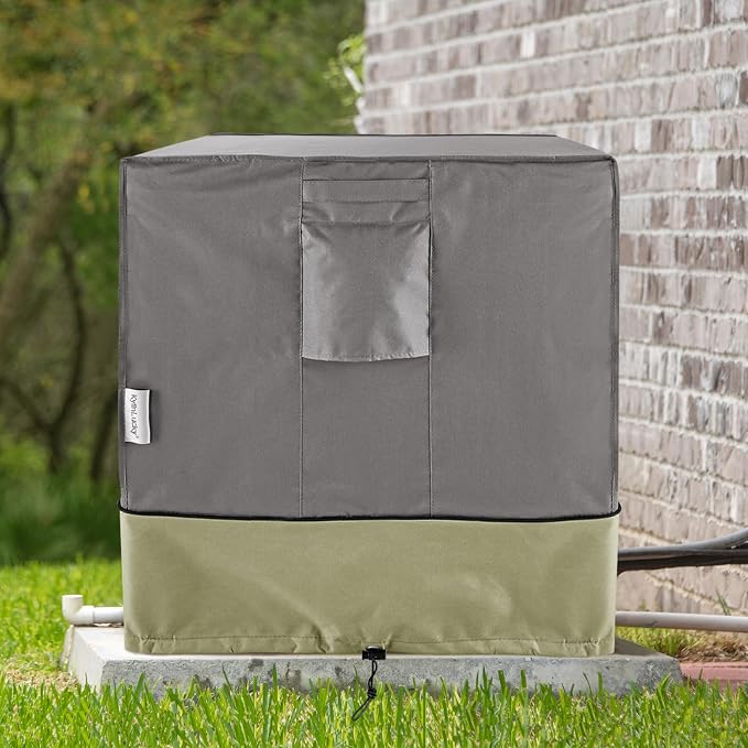 KylinLucky Air Conditioner Cover for Outside, AC Covers 32x32x28 inches | Heavy duty oxford, UV resistant, fits outside AC units, windproof straps, all-weather protection