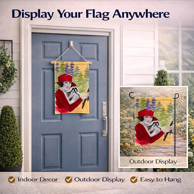 Caroline's Treasures SS8539GF Lady driving with her Shih Tzu Garden Flag Mailbox Flag Decorative Yard Flag Banner Outside Patio Artwork Yard Flower Beds, Garden Size, Multicolor