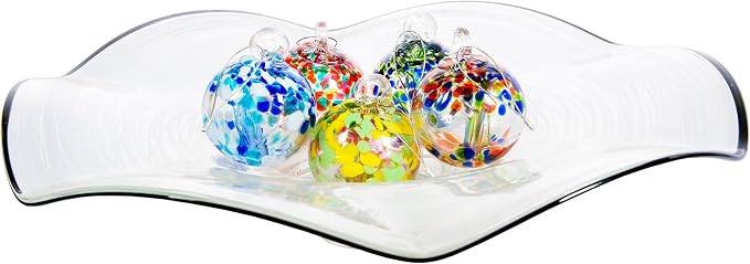 Dale Tiffany Hand Blown Glass, 3" Diameter Royal, Tree of Life Collection, Witch Globe Hanging Garden Indoor/Outdoor Decorative Ornament Gazing Ball
