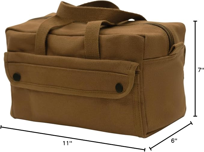 Rothco GI Style Mechanics Tool Bag, Heavy-Duty Canvas Tool Storage | 7.5 Liter Capacity, Heavyweight Canvas, Reinforced Bottom, Garage Storage