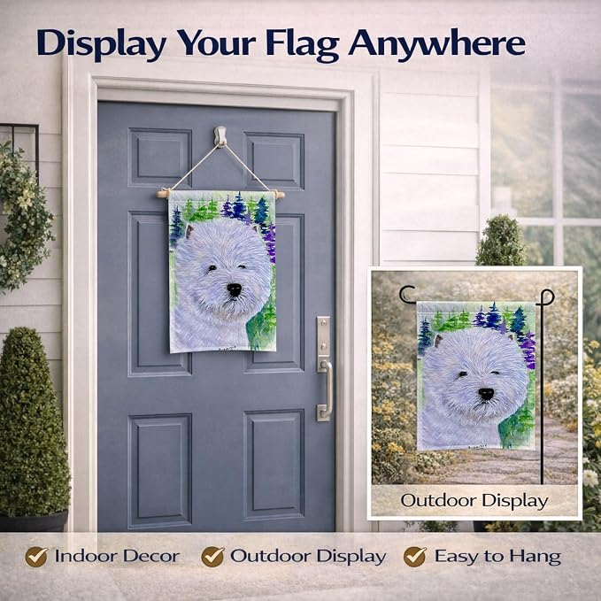 Caroline's Treasures SS8002GF Westie Garden Flag Mailbox Flag Decorative Yard Flag Banner Outside Patio Artwork Yard Flower Beds, Garden Size, Multicolor