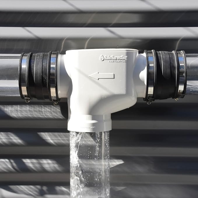 Rain Harvesting First Flush with Catch-All Tee Water Diverter Kit, 4"