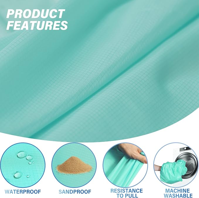 Famstar Beach Blanket Oversized Extra Large 78"X81"/10'X9',Waterproof Sandproof Beach Blanket 2-8 Adults Lightweight Durable for Travel Camping Hiking Picnic