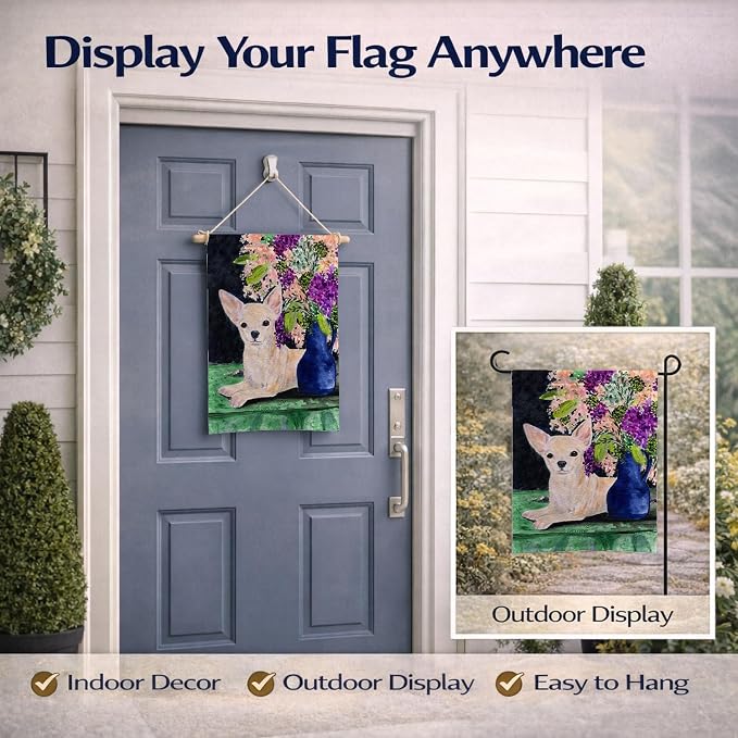 Caroline's Treasures SS8289GF Chihuahua Garden Flag Mailbox Flag Decorative Yard Flag Banner Outside Patio Artwork Yard Flower Beds, Garden Size, Multicolor