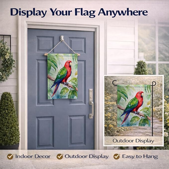 Caroline's Treasures Eclectus Parrot Garden Flag Mailbox Flag Decorative Yard Flag Banner Outside Patio Artwork Yard Flower Beds, Garden Size, Multicolor
