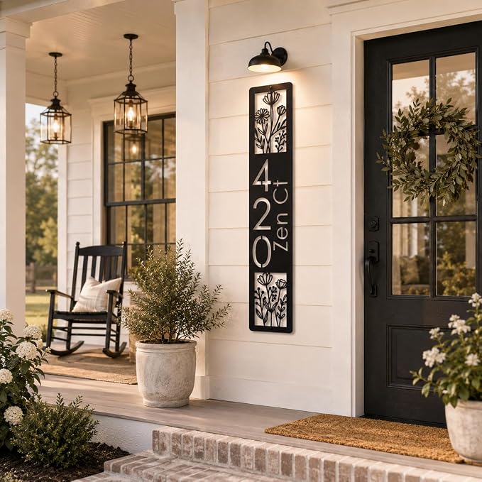 Custom Metal Address Sign, Personalized House Number Sign, Tree Design Address Plaque, Wall Decor for Home Exterior, Housewarming Gift