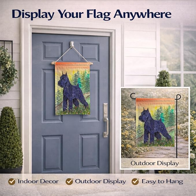 Caroline's Treasures SS1051GF Schnauzer Garden Flag Mailbox Flag Decorative Yard Flag Banner Outside Patio Artwork Yard Flower Beds, Garden Size, Multicolor