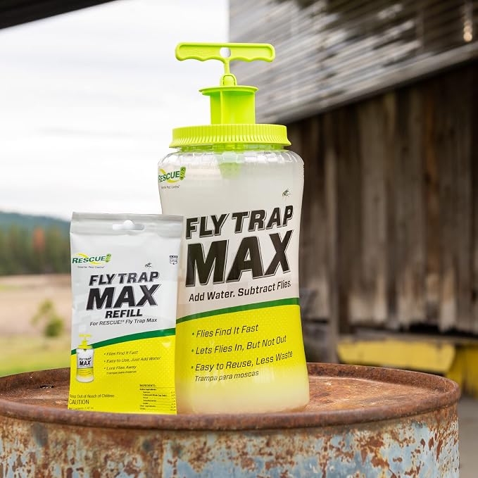 RESCUE! Fly Trap Max – Extra Large Reusable Outdoor Fly Trap - 4 Traps