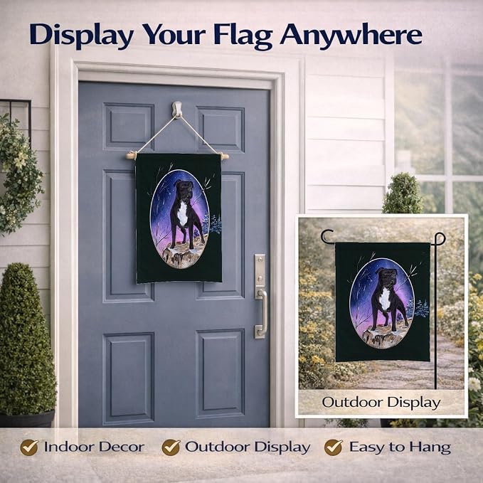 Caroline's Treasures SS8072GF Staffie Garden Flag Mailbox Flag Decorative Yard Flag Banner Outside Patio Artwork Yard Flower Beds, Garden Size, Multicolor