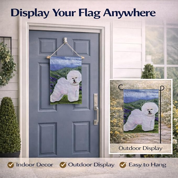 Caroline's Treasures SS8025GF Bichon Frise Garden Flag Mailbox Flag Decorative Yard Flag Banner Outside Patio Artwork Yard Flower Beds, Garden Size, Multicolor
