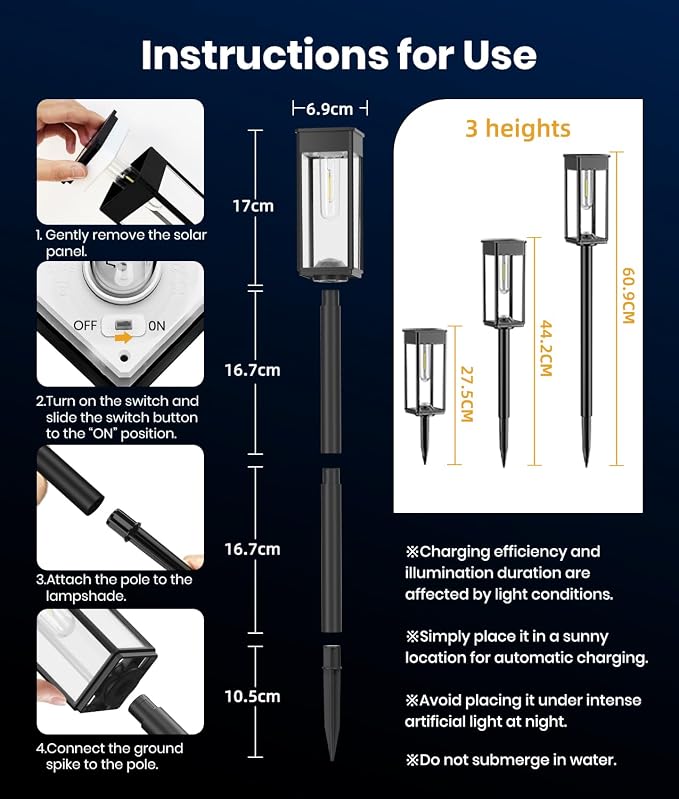 ALFIOT Solar Pathway Lights Outdoor, 12 Pack Bright Solar Lights Outdoor, Auto On/Off, IP65 Waterproof Landscape Lighting for Yard Patio Walkway Driveway Pathway (Warm White)