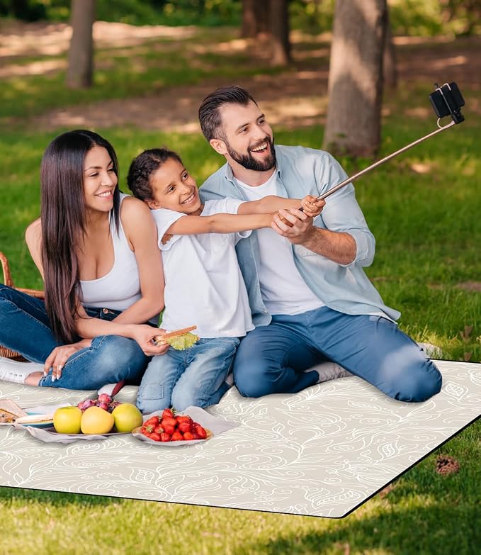 DEWUR Picnic Blankets 79"x79" Extra Large Outdoor Blanket Beach Blanket Waterproof SandProof Picnic Mat Washable Foldable Portable for Grass Lawn Beach Camping
