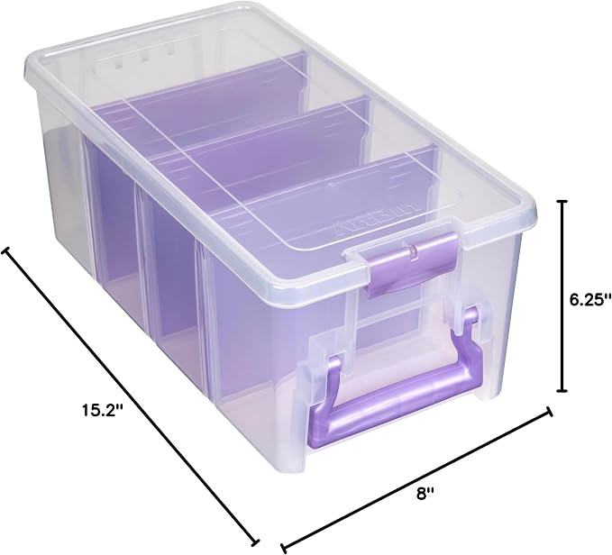ArtBin Semi Satchel Portable Craft Organizer with 3 Dividers - Clear Plastic Storage Case for Art & Craft Supplies