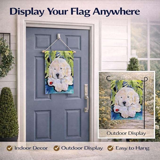 Caroline's Treasures SS8271GF Golden Retriever Garden Flag Mailbox Flag Decorative Yard Flag Banner Outside Patio Artwork Yard Flower Beds, Garden Size, Multicolor