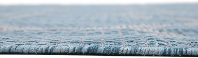 Unique Loom Outdoor Trellis Collection Area Rug (8' x 11' 4" Rectangle, Aquamarine/ Gray)