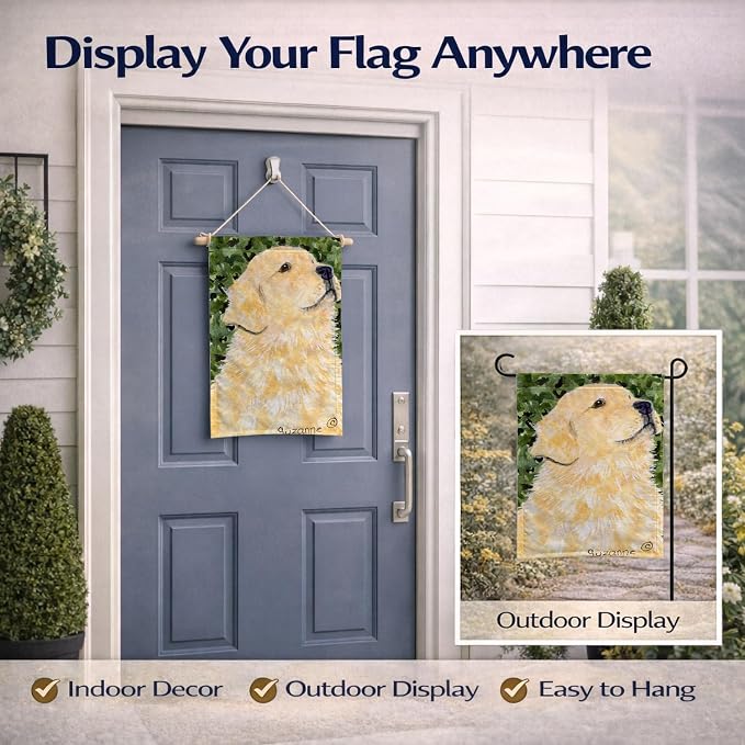 Caroline's Treasures SS8810GF Golden Retriever Garden Flag Mailbox Flag Decorative Yard Flag Banner Outside Patio Artwork Yard Flower Beds, Garden Size, Multicolor
