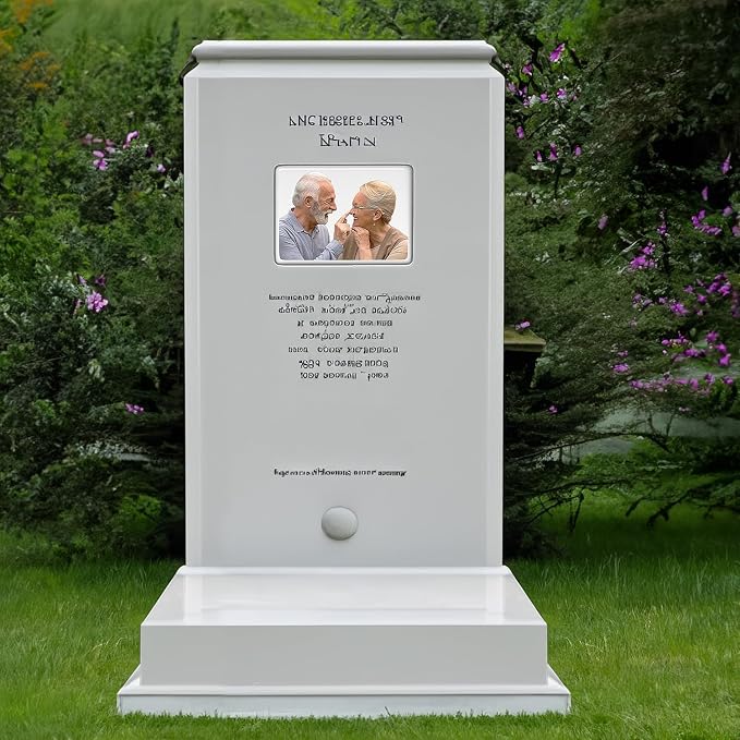 Personalized Ceramic Photo for Headstone, Waterproof Picture for Grave Cemetery Tombstone Pictures Porcelain Cameo Funeral Portrait Memorial Monument Photo for Burial Stone Hanging Decorative Tiles