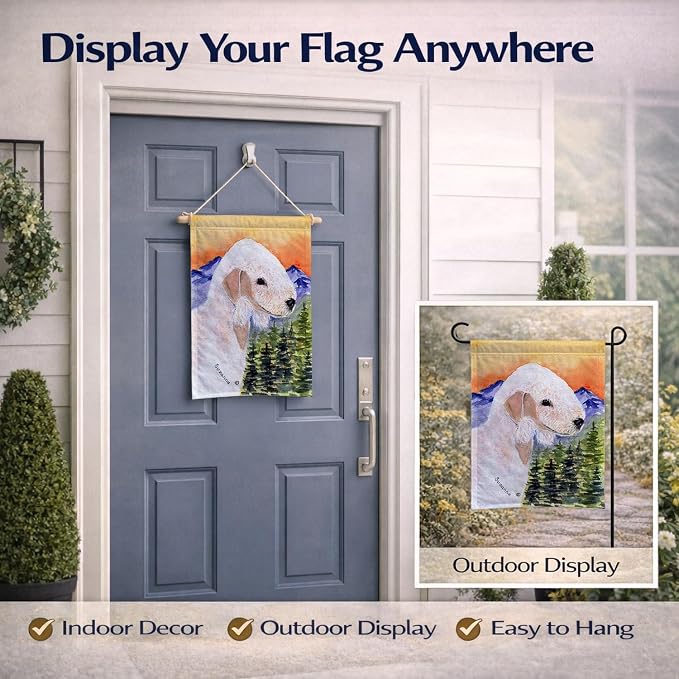 Caroline's Treasures SS8158GF Bedlington Terrier Garden Flag Mailbox Flag Decorative Yard Flag Banner Outside Patio Artwork Yard Flower Beds, Garden Size, Multicolor