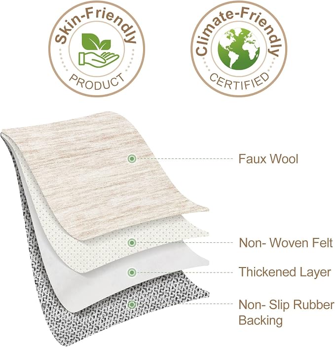 Nakagishi Boho 8x10 Area Rug Living Room Rugs Machine Washable Beige | Soft, Pet & Kid Friendly, Carpet for Living Room/Bedroom/Office/Kitchen/Nursery, Daily Home Decor Stain Resistant Moroccan